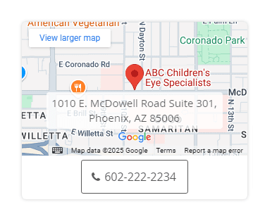 Map location of ABC Children's Eye Specialists.